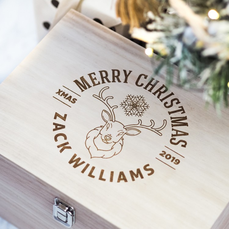 Etched Wooden Christmas Eve Box